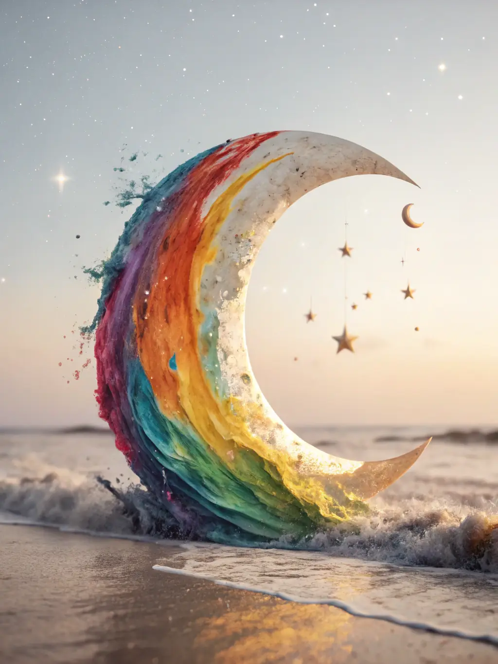 A navy blue moon icon on a white card with a subtle shadow, representing reduced nightly resentment for couples using twin beds.