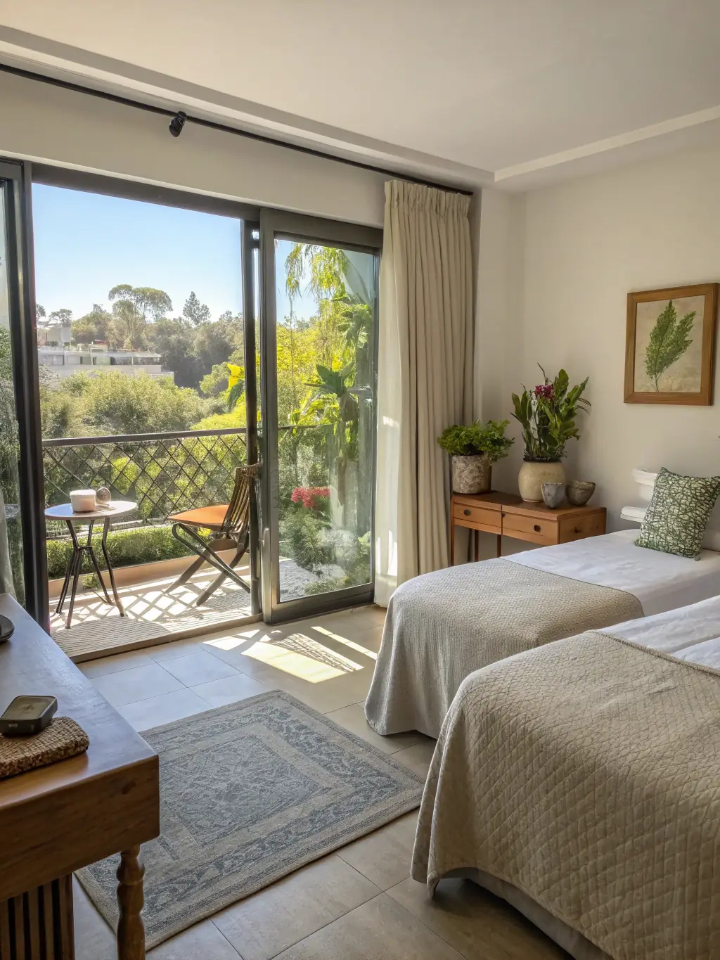 An elegant villa at Viceroy Bali, showcasing its sophisticated design and serene ambiance, ideal for a relaxing getaway with separate beds.