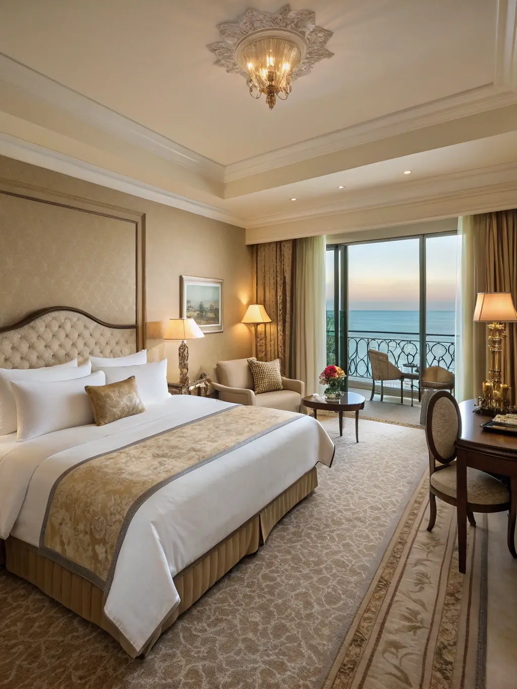 A luxurious suite at Canaves Oia Suites, featuring twin beds, a view of the caldera, and access to an infinity pool. The image should highlight the elegance and comfort of the suite.
