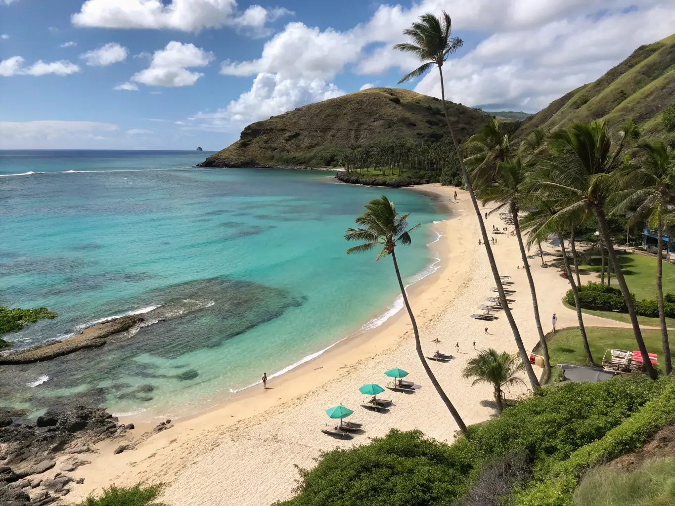 A serene photograph of the Four Seasons Maui at Wailea, capturing the essence of Wailea beach with its calm waters and golden sand, highlighting the resort's elegance and beachfront access.