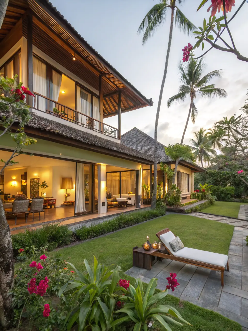 A luxurious villa at Four Seasons Ubud, Bali, nestled in a lush jungle valley, featuring twin beds and a private pool, perfect for couples seeking separate sleeping arrangements.