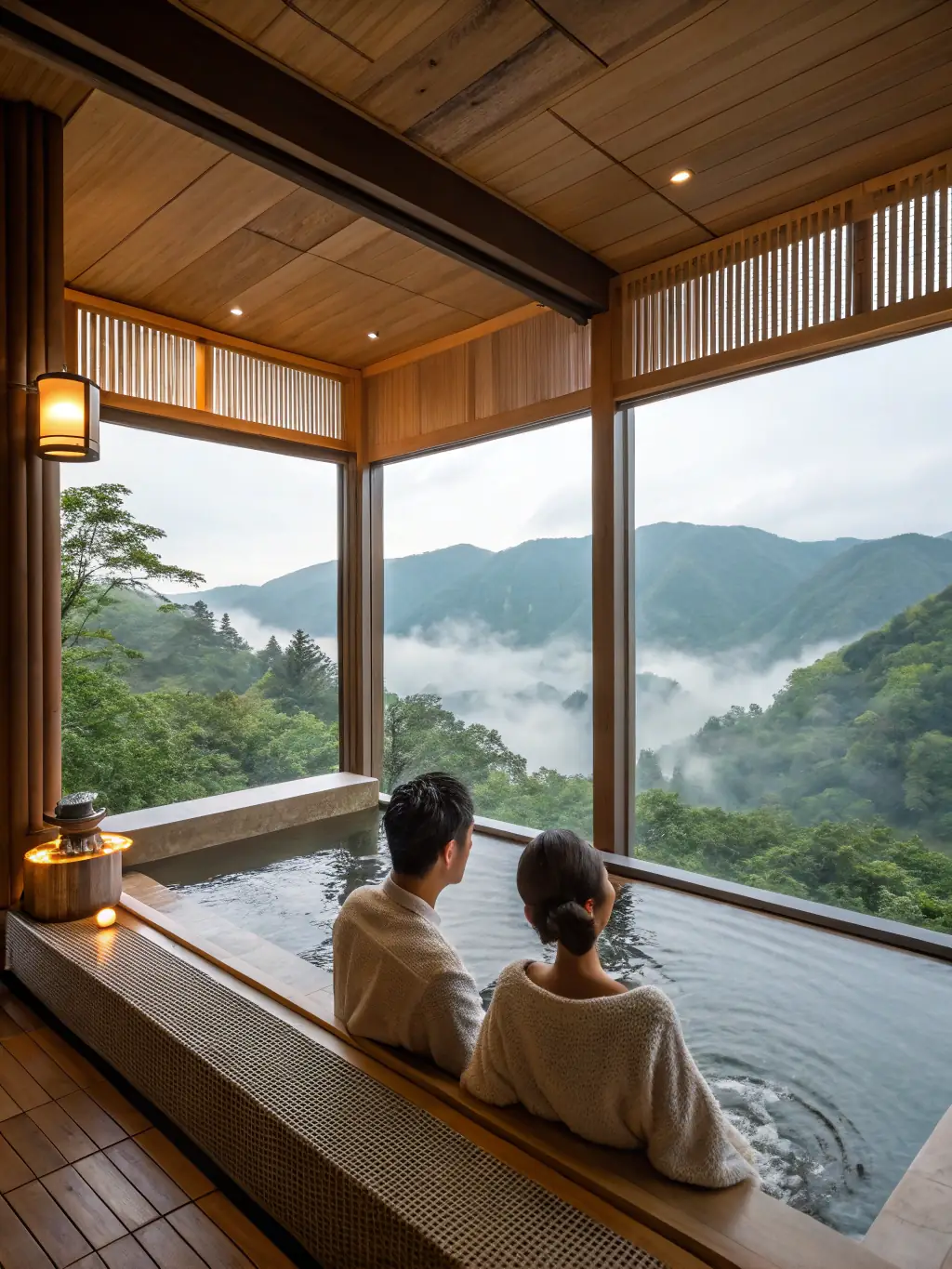 A serene overwater bungalow in the Maldives, with turquoise waters and a couple enjoying a spa treatment, representing the ultimate in romantic relaxation and luxury.
