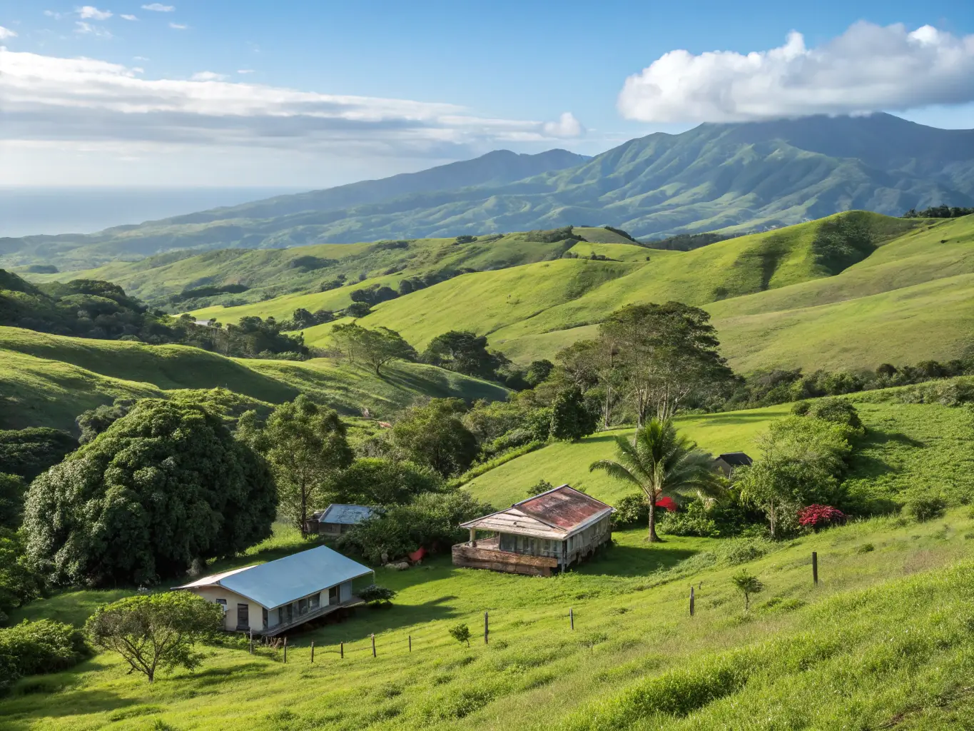 A picturesque image showcasing the Kapalua West area of Maui, featuring the Montage and Ritz-Carlton resorts nestled among lush greenery and stunning ocean views.