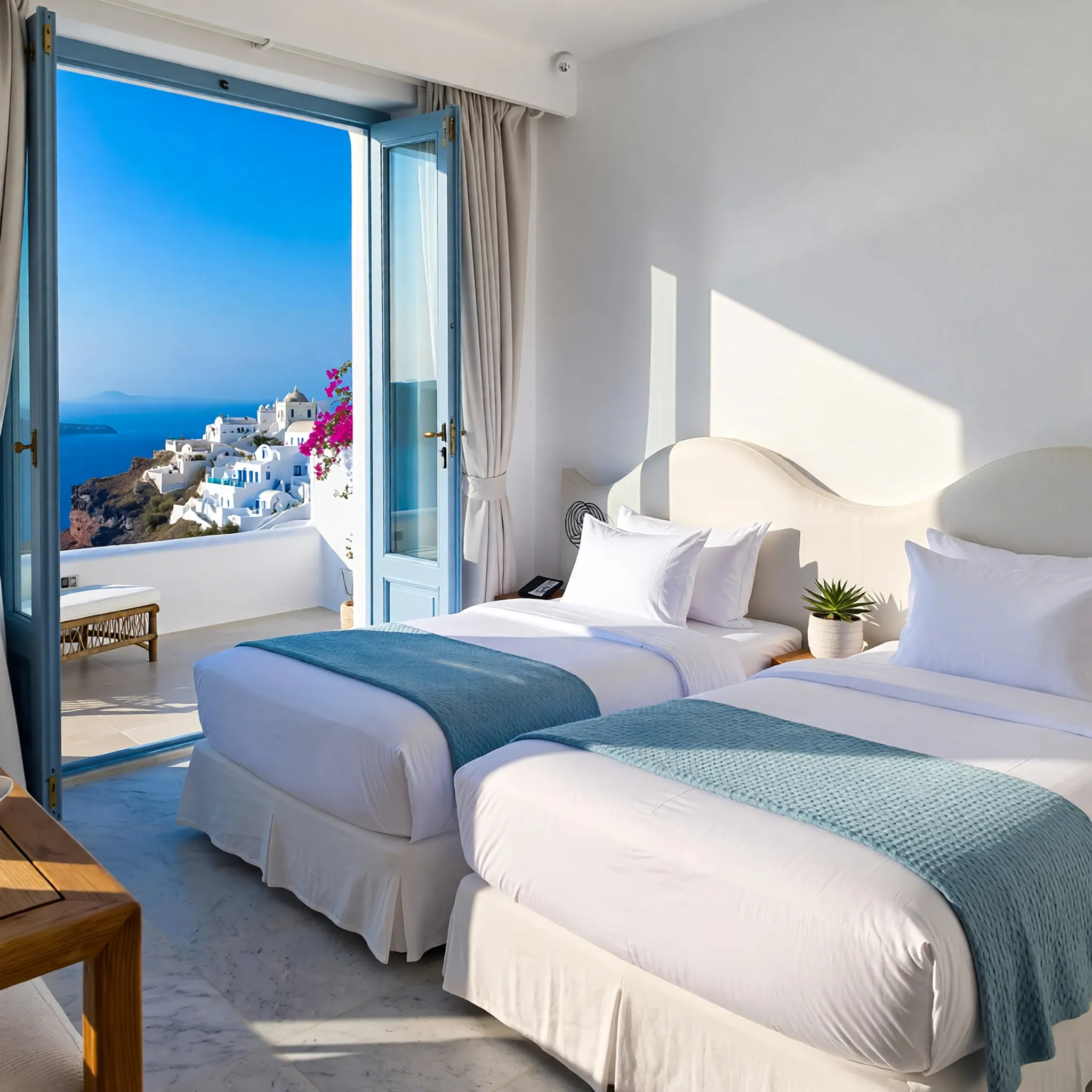 Twin Beds Destinations Couples santorini