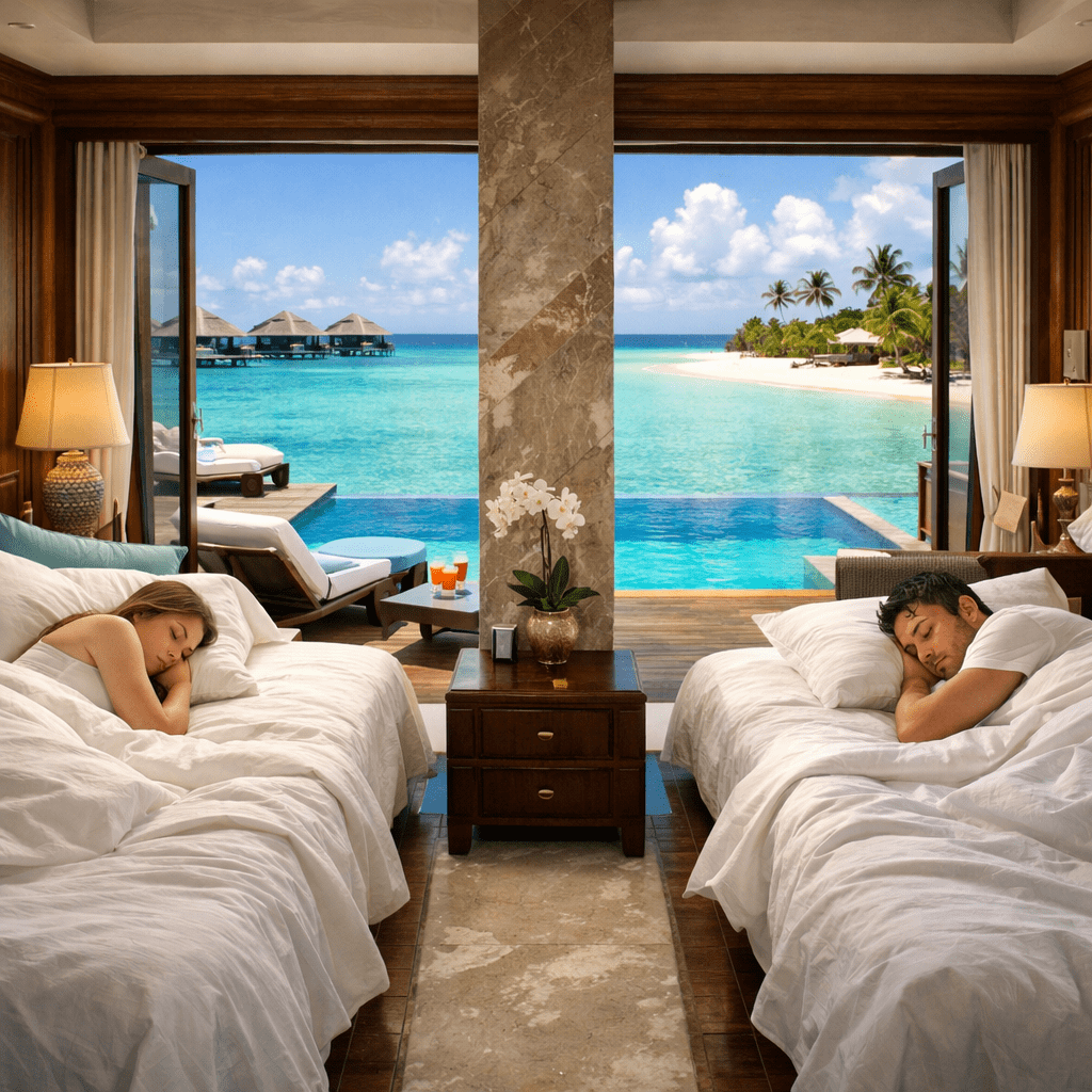 Bali private poolside villa with plunge pool and separate twin bedrooms