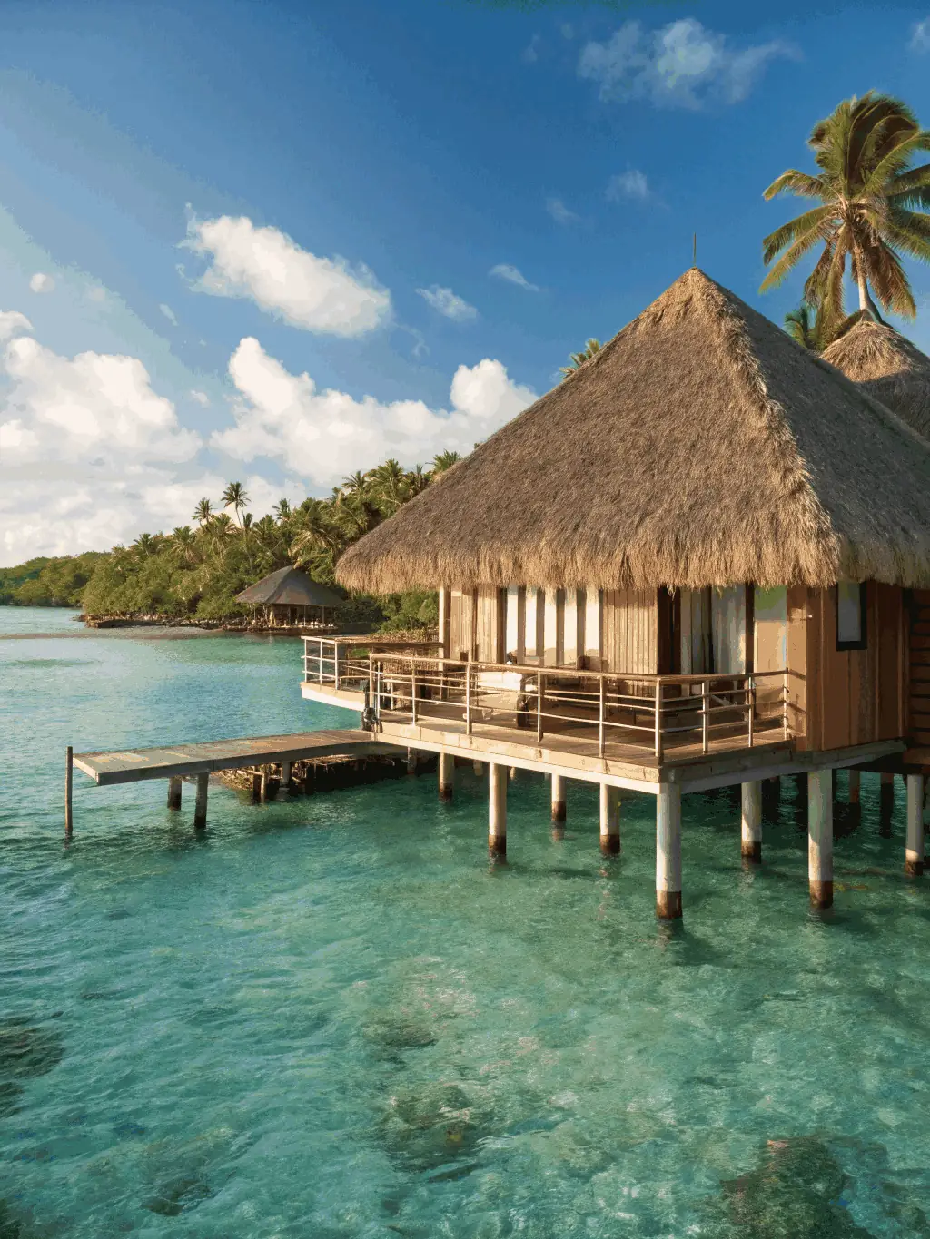 An image of a luxury overwater bungalow with a private plunge pool, highlighting the privacy and comfort offered.